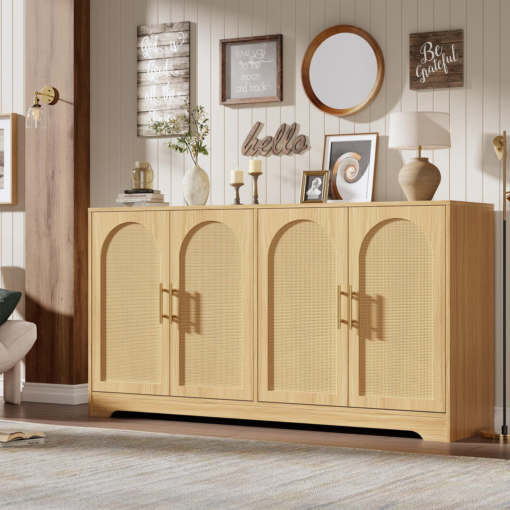 30"W Sideboard Buffet Cabinet, Boho Entryway Storage, Coffee Bar Cabinet