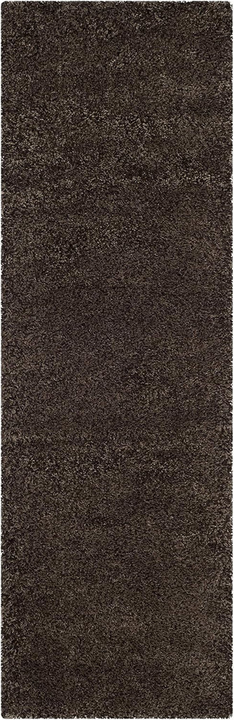 Santa Monica Shag Collection Runner Rug - 2'3" x 7', Mushroom, Solid Design, Non-Shedding & Easy Care, 2-inch Thick