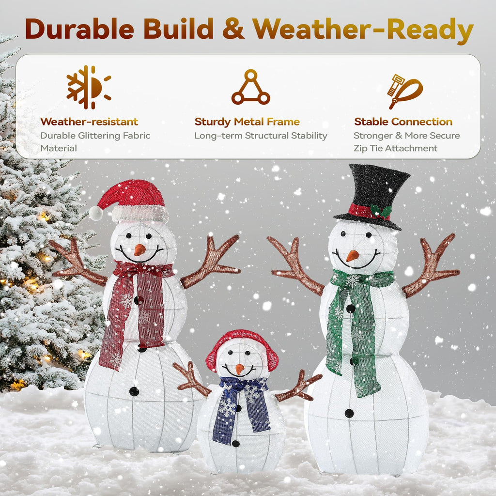 43" Snowman Lighted Outdoor Christmas Decorations