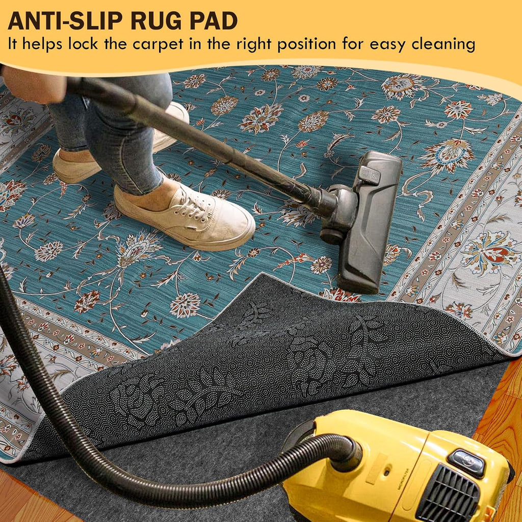 Waterproof Rug Pad 8x10 Ft, Under Area Carpet Padding, Non Slip Felt Rug Pads for Hardwood Floors, Protective