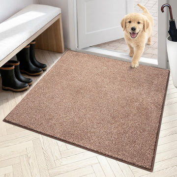Dirt Trapping Indoor Door Mat, 36" x 36", Brown-Light Cream