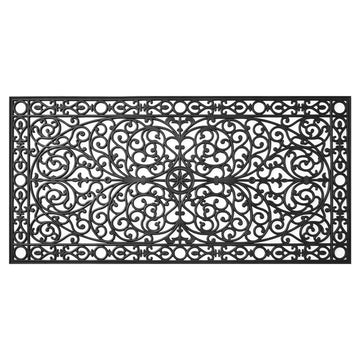 Gatsby Rubber Doormat, 3' x 6', Black
