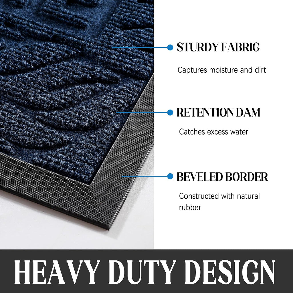 Large Welcome Mat 36x24, Waterproof Non-Slip Outdoor Mats for Front Door Outside Entrance, Low-Profile Entryway Mat