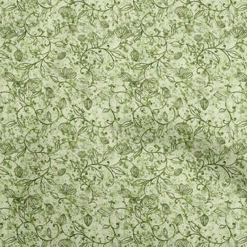 Georgette Viscose Green Fabric Asian Batik Leaf Motif DIY Clothing Quilting Fabric Print Fabric By Yard 42 Inch Wide