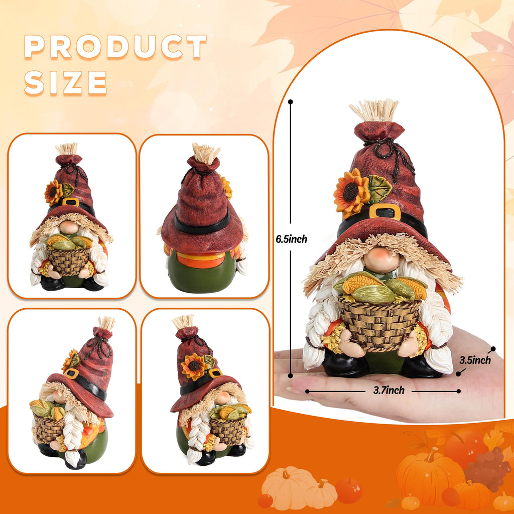 Fall Gnomes Statue for Fall Decorations, Thanksgiving Decor for shelf, Table