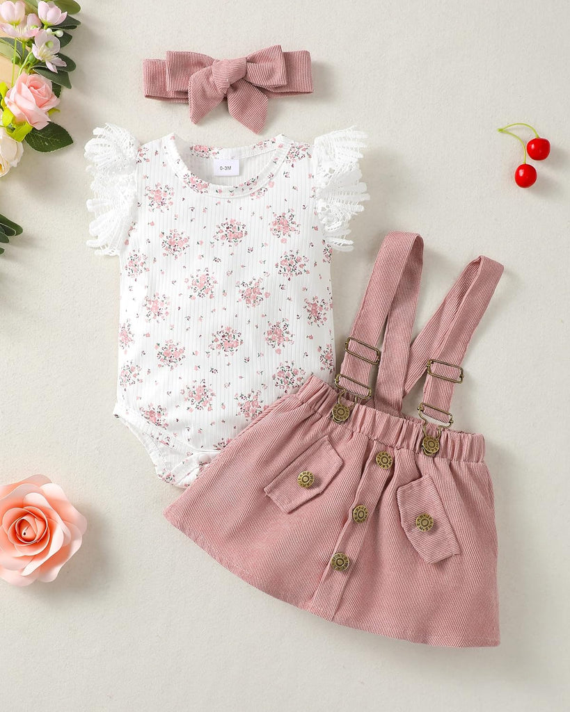 Newborn Baby Girl Clothes Dresses Outfits Gifts Romper Top Overalls Dress Suspender Skirt Sets for Infant Girls