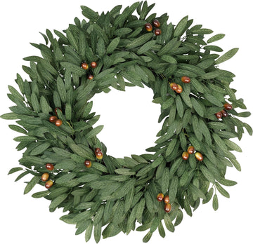 24 Inch Large Eucalyptus Olive Wreaths for Front Door with Olives