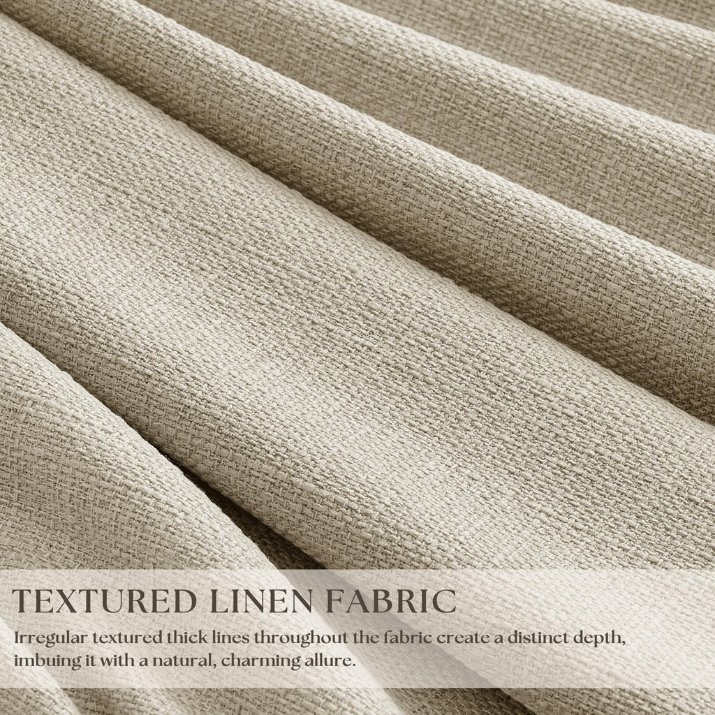Oatmeal Linen Pinch Pleated Blackout Curtains 96 Inches Long 2 Panels Set