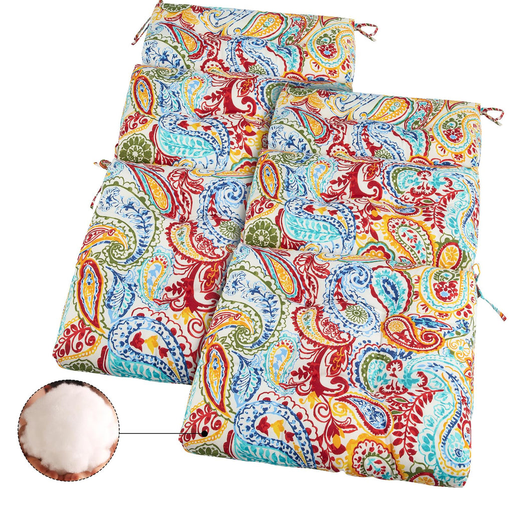 Outdoor High Back Chair Cushions Set of 2, Reversible Lawn Chair Cushion 44 x22 inch, Water Resistant Tufted Adirondack