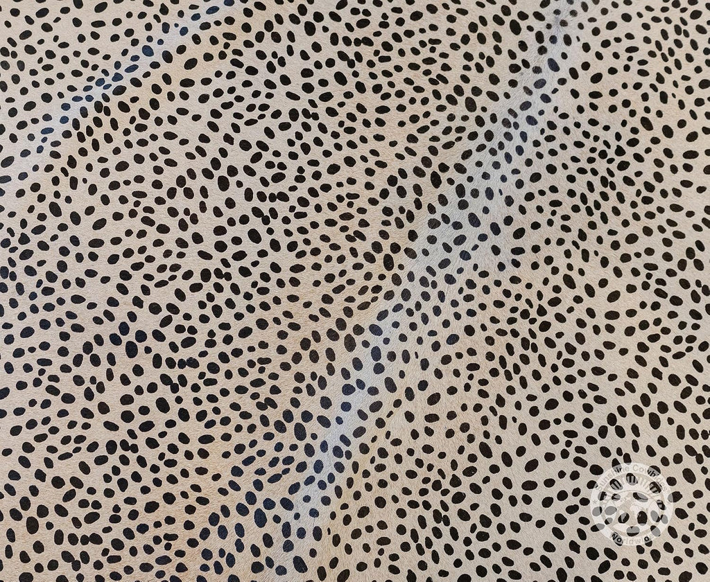 100% Genuine Printed Jaguar on Off White Cowhide Rug - Modern Style Brazilian Animal Skin Rug & Floor Carpet & More