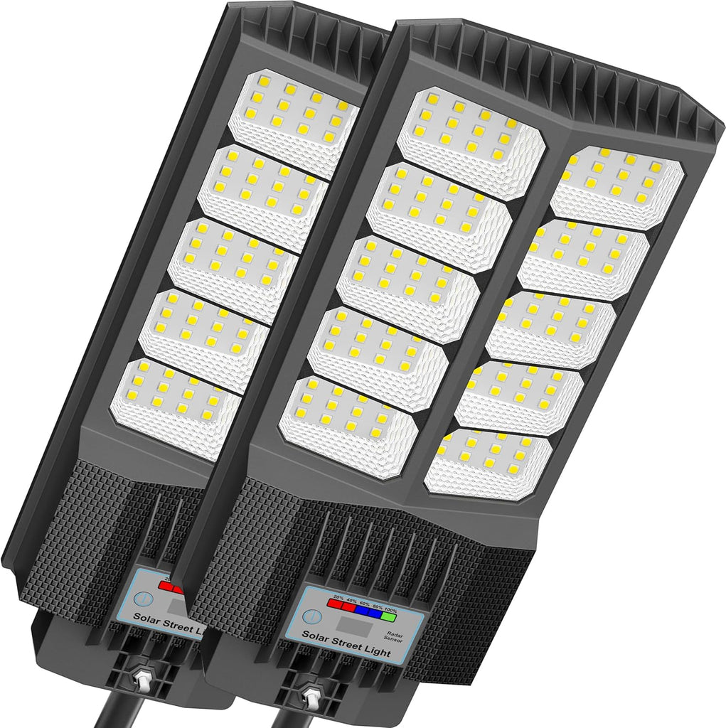 Solar Street Lights Outdoor Waterproof - LED Solar Flood Lights Outdoor Dusk to Dawn with Mention Sensor, Outdoor