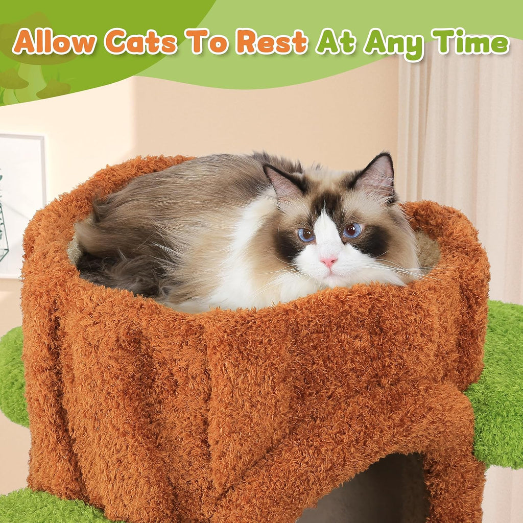 90.5-Inch Luxury Cat Tree for Large Cats, Heavy-Duty Multi-Level Cat Tower with 6 Condos, Washable Cushions and Sisal