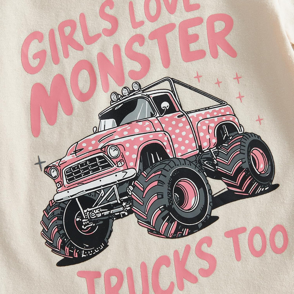 Baby Girl Summer Clothes 3 6 12 18 24 Months Toddler Outfit Letter Tractor Short Sleeve Shirt Tops Shorts Set
