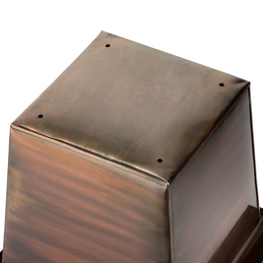 36 In Tall Square Planter, Antique Copper Finish