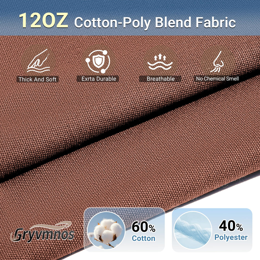 12oz Heavy Duty Cotton Canvas Fabric, Thickend Cotton Duck Cloth, 5 Yard