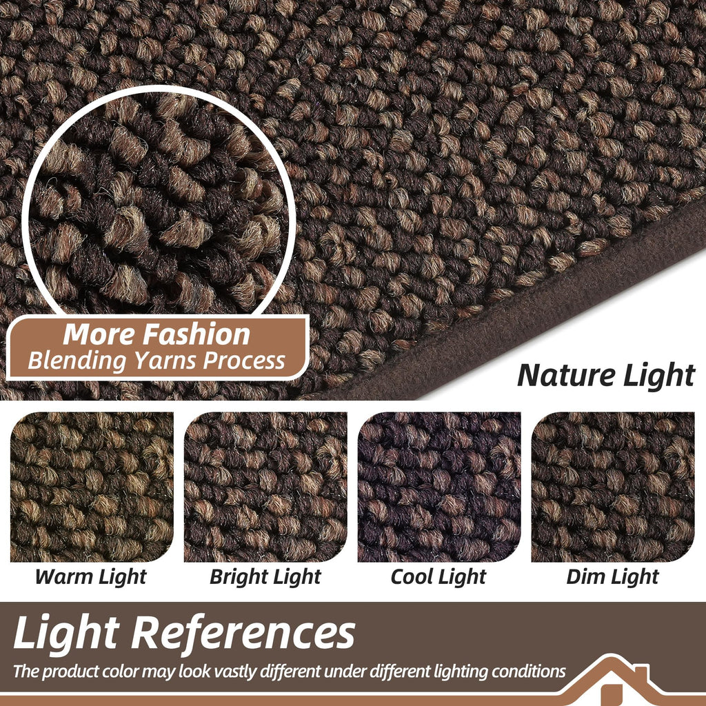Dirt Trapper Door Mat 20" x 48", Non-Slip Washable Doormats, Mocha