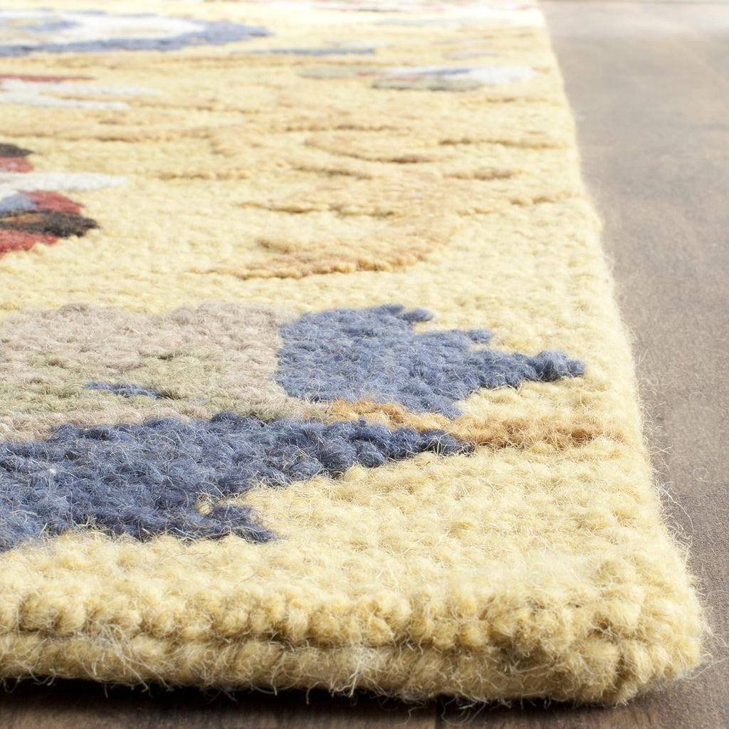 Blossom Area Rug - 9' x 12', Gold & Multi, Handmade Wool
