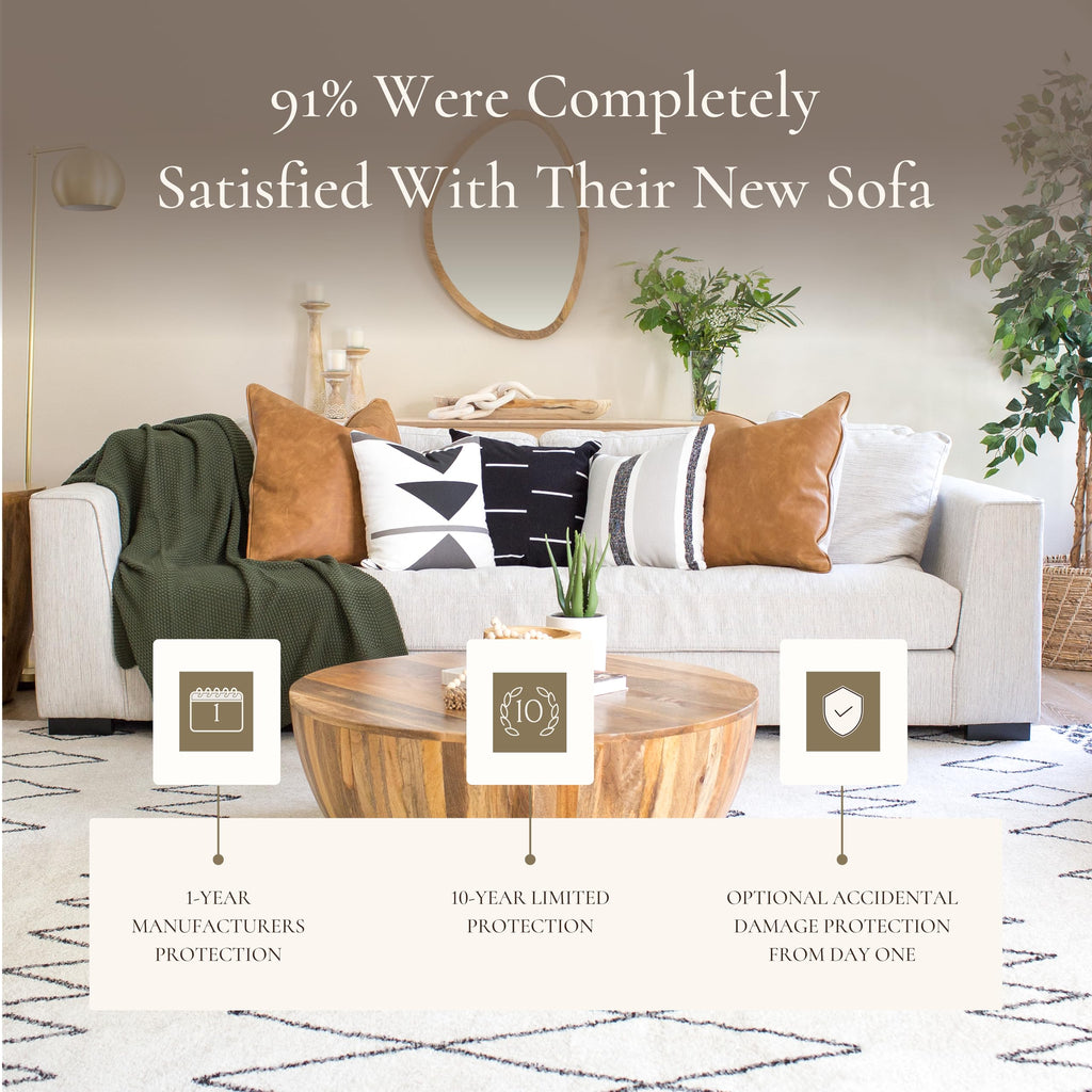 Capri 99" Sofa - Upholstered in Performance Fabric, Square‐Arm Design with Loose Cushions and Solid Frame - Fully