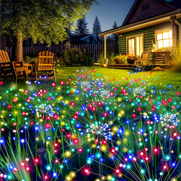 8 Pack Solar Firework Lights Outdoor, Garden Decor, Multicolored