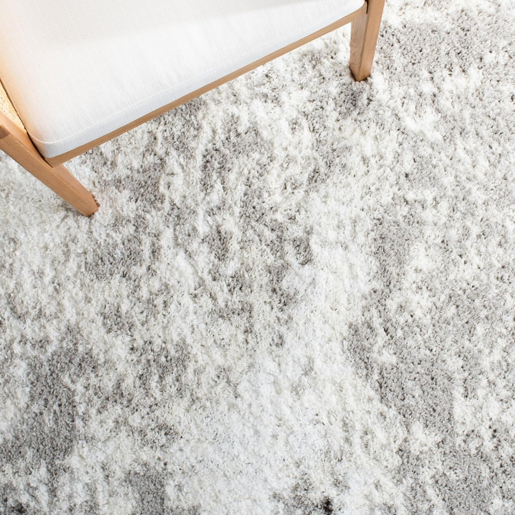 Berber Shag Collection Area Rug - 7' Square, Light Grey & Dark Grey, Non-Shedding & Easy Care, 1.25-inch Thick Ideal