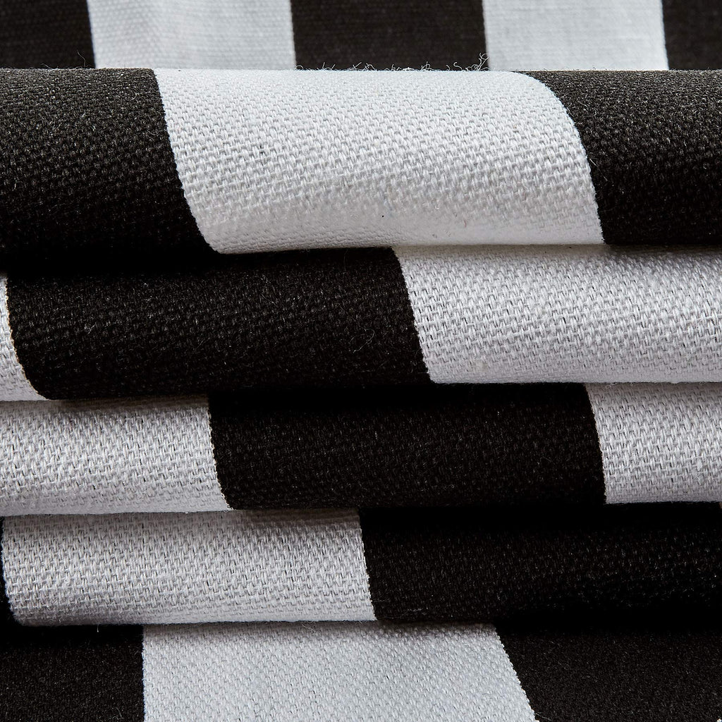 58" Striped Canvas White/Black, Fabric by the Yard