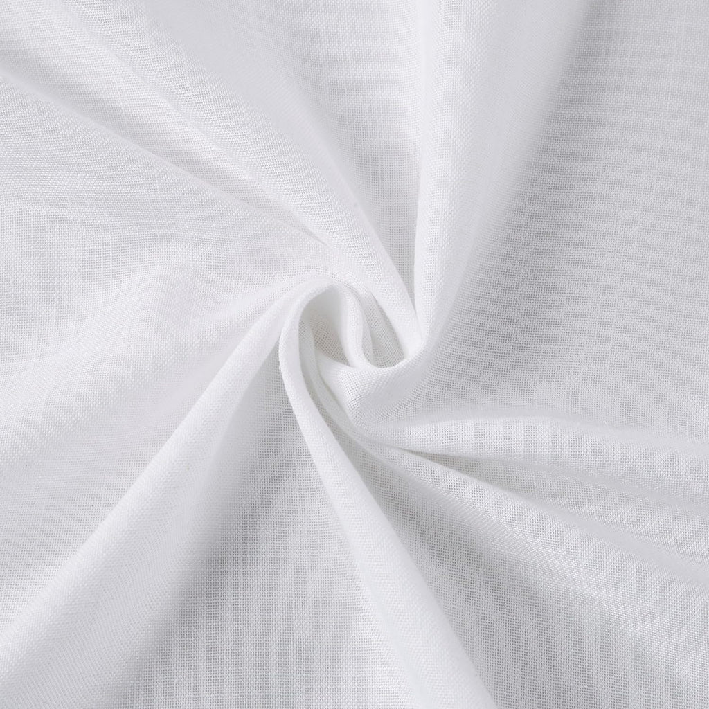 120 Inches White Pinch Pleated Semi Sheer Curtains Linen Blend Light Filtering Window Curtain for Living Room Bedroom