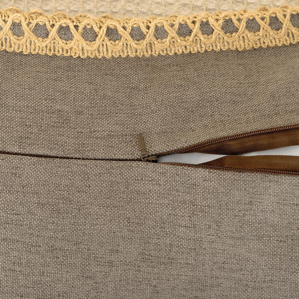 Burlap Linen 14X36 Lumbar Pillow Cover Dark Brown