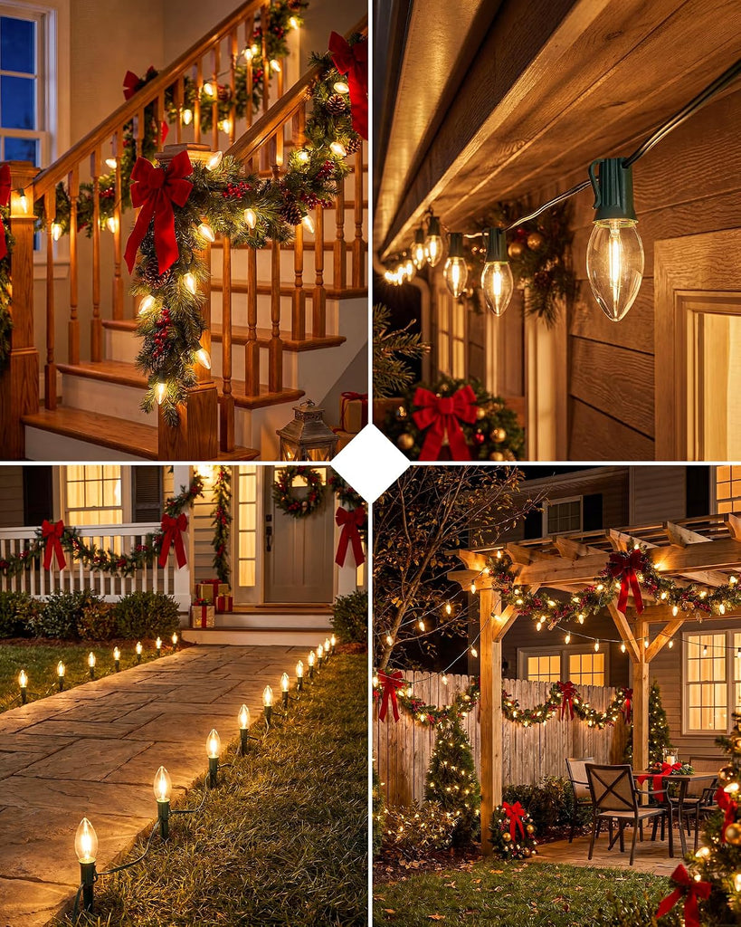 25 Pack C9 LED Christmas Light Bulbs, Warm White