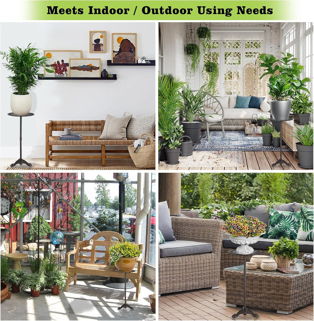 Cast Iron Tall Plant Stand Indoor Single Metal Plant Stand Heavy Duty | Outdoor Wrought Iron Plant Stand, Vintage