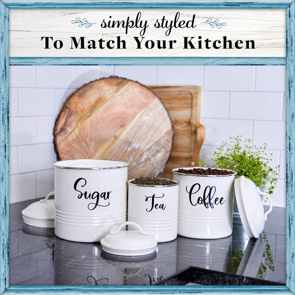 Food Storage Containers Set with Lids, Farmhouse Home Kitchen Decor Rustic Vintage Canisters
