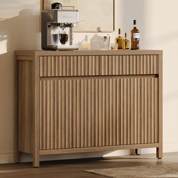 42" Fluted Sideboard Buffet Cabinet with 2 Drawers and 3 Doors
