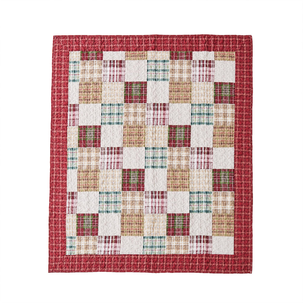 Oxford 100% Cotton Throw Blanket, Red