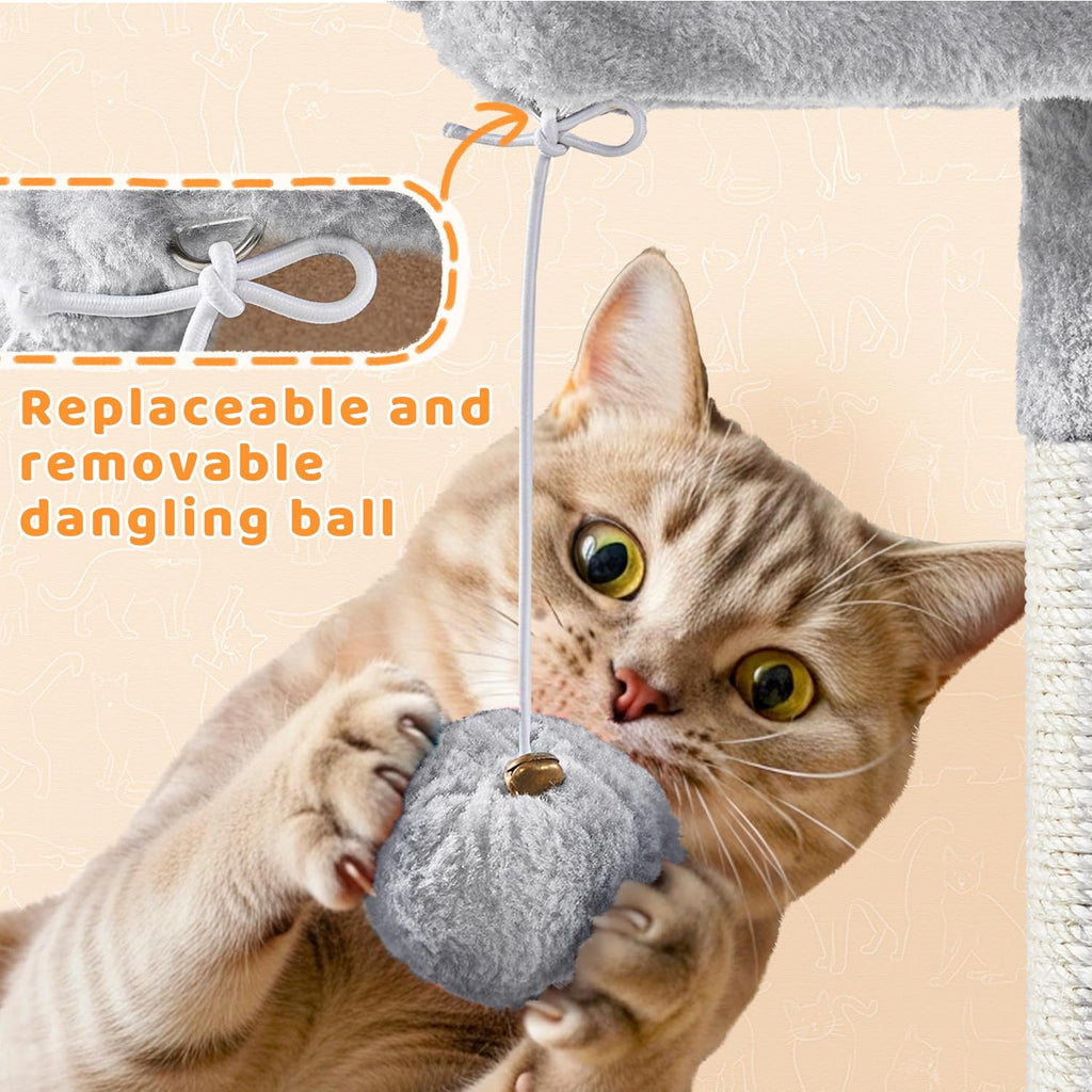 82.5in Tall Cat Tree for Large Cats, Sturdy Multi-Level Condo
