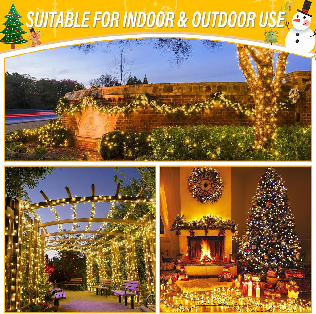 328 FT 1000 LED Christmas Lights, 8 Lighting Modes with Remote & Timer Christmas Tree Lights, Waterproof for Outdoor