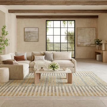 Home Nordic Ivory Multicolor Area Rug - Easy Clean, Non Shedding, Bed Room, Living Room, Dining Room
