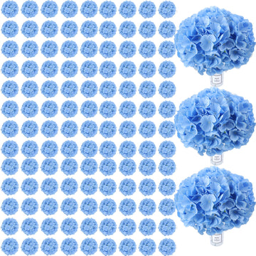 105pcs Blue Fake Artificial Bulk (Not Squished, No Steaming Need) Silk with Stems for Wedding Decor, Home, Baby