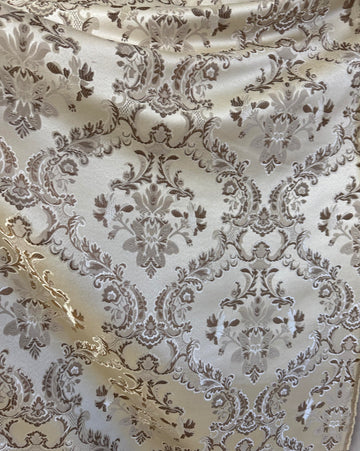 Damask Brocade, victorya Classic Fabric 110" Wide, Sold by Yard, in Yards continouos. (Sand)