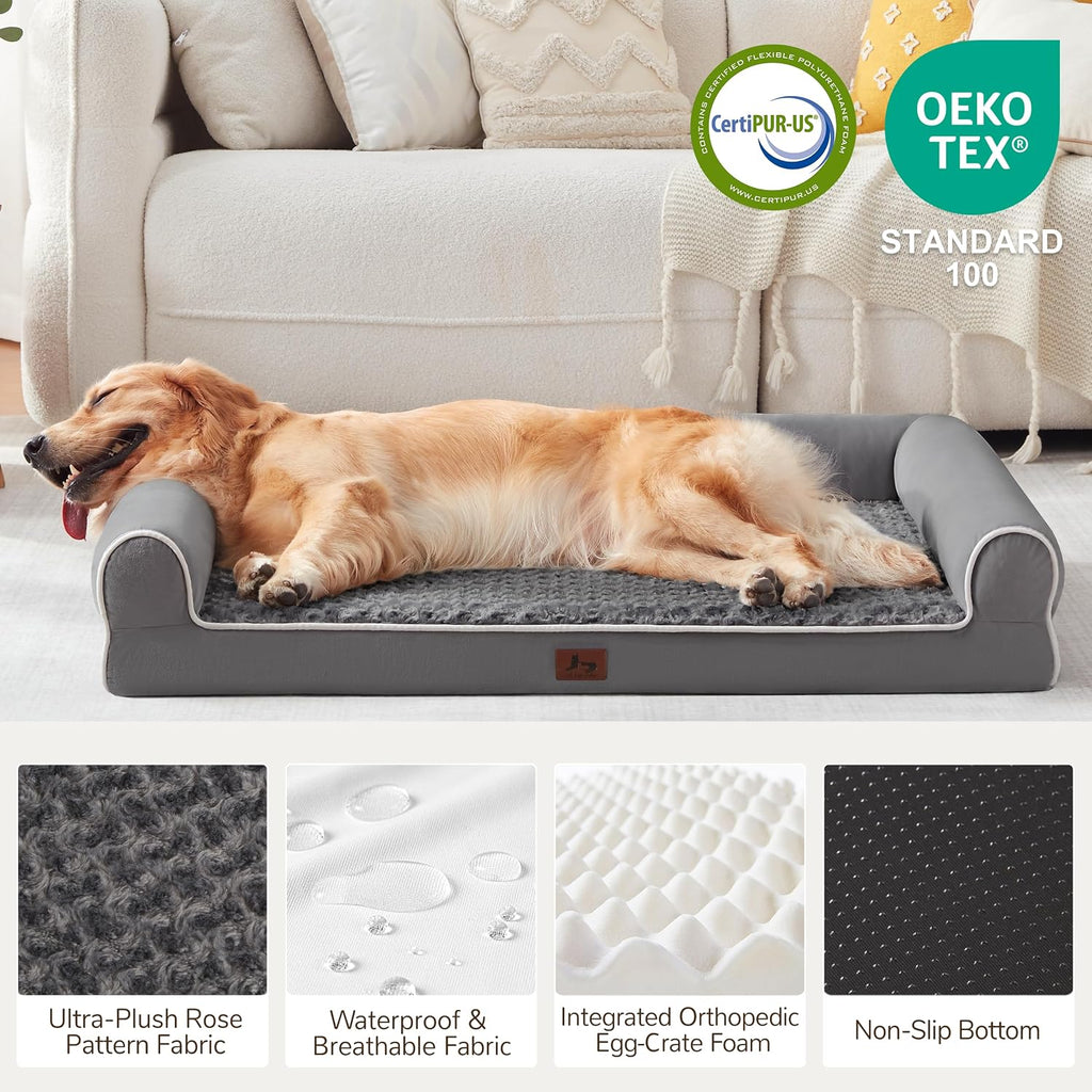 Orthopedic Large Dog Bed, Washable Dog Couch for XL Senior Dogs