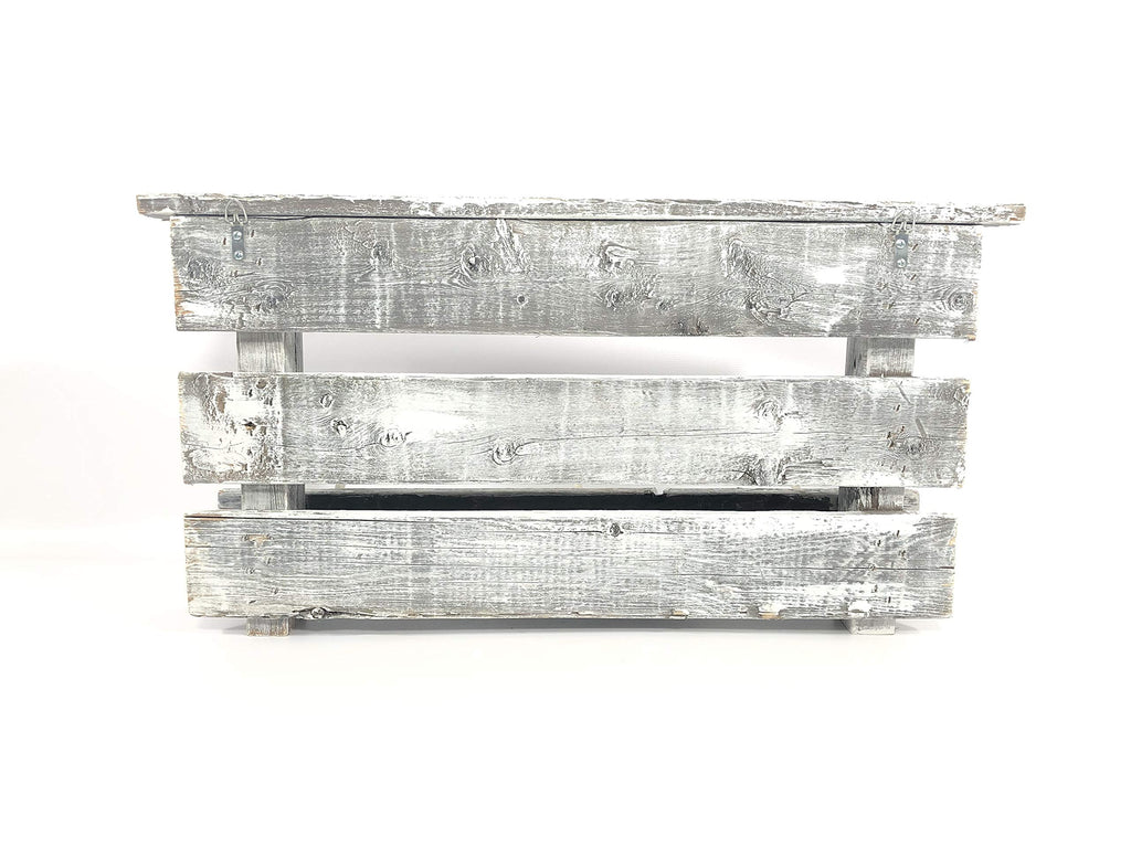 LLC Rustic Wood Farmhouse Shelf with Hooks White Wash