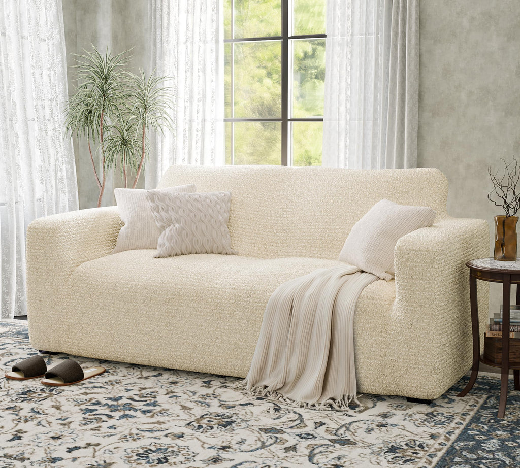 BY GA.I.CO. Loveseat Slipcover - Stretch Couch Cover - Cushion Love Seat Sofa Cover - Soft Polyester Fabric Slipcover