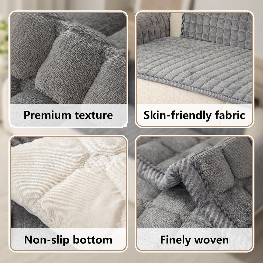 Velvet Washable Couch Cover for Dog, L Shape Sofa Cover for Pets.