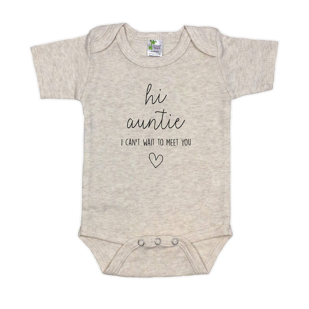 Hi Auntie I Can't Wait To Meet You Pregnancy Announcement Infant Bodysuit - Surprise Gift For Aunt, Sister, Sister In