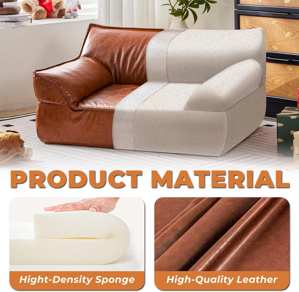 Dog Couch Bed Leather Elevated Dog Sofa for Small Medium Dog Under 50lbs