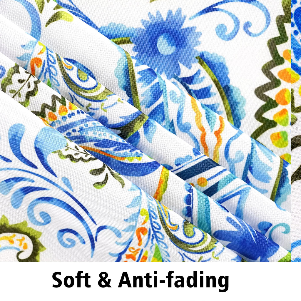 Outdoor Tablecloth with Umbrella Hole and Zipper, Round Fitted Patio Table Covers for Spring/Summer, Machine Washable