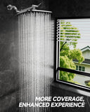 11.8" Rain Shower Head, Rectangular Rainfall Showerhead with 11" Stainless Steel Exension Arm