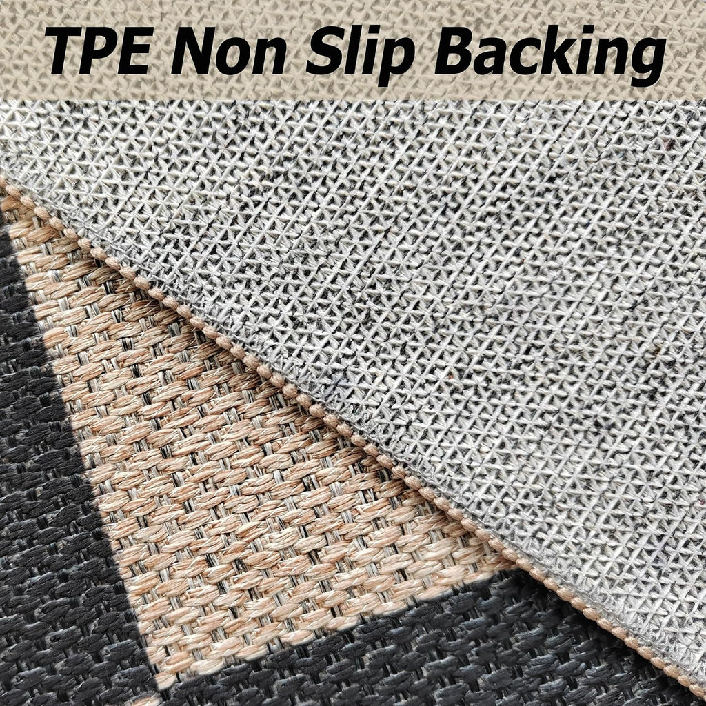 Easy Jute Checkered Runner Rug, Farmhouse Runners s