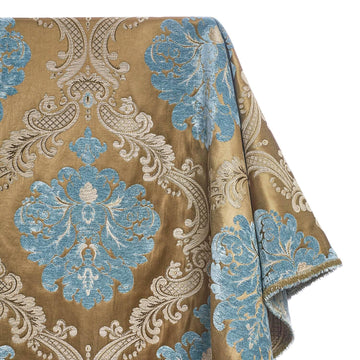 Royal Damask Chenille Upholstery Brocade Satin Jacquard Fabric 56/58 Inch Heavyweight Paisley Floral Polyester by The