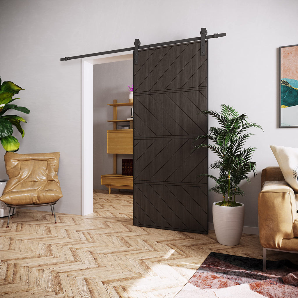 36in X 84in Sliding Barn Door, MDF, with Waterproof Surface, DIY Assemble, Pre-drilled Barn Door Slab with