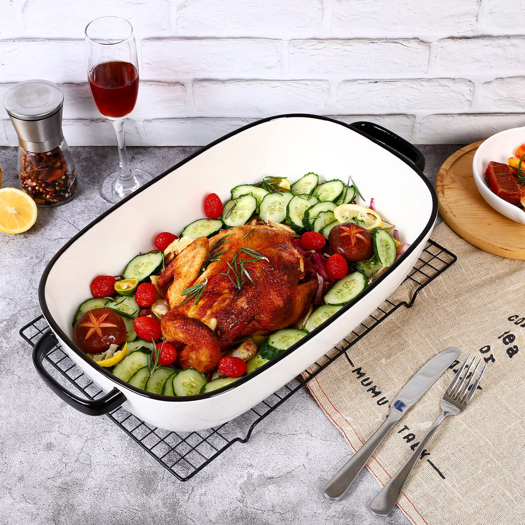 6 Quart Large Rectangular Baking Dish, 16x11 Inches Ceramic Baking Pan Casserole Dish for Cooking, Kitchen and Daily