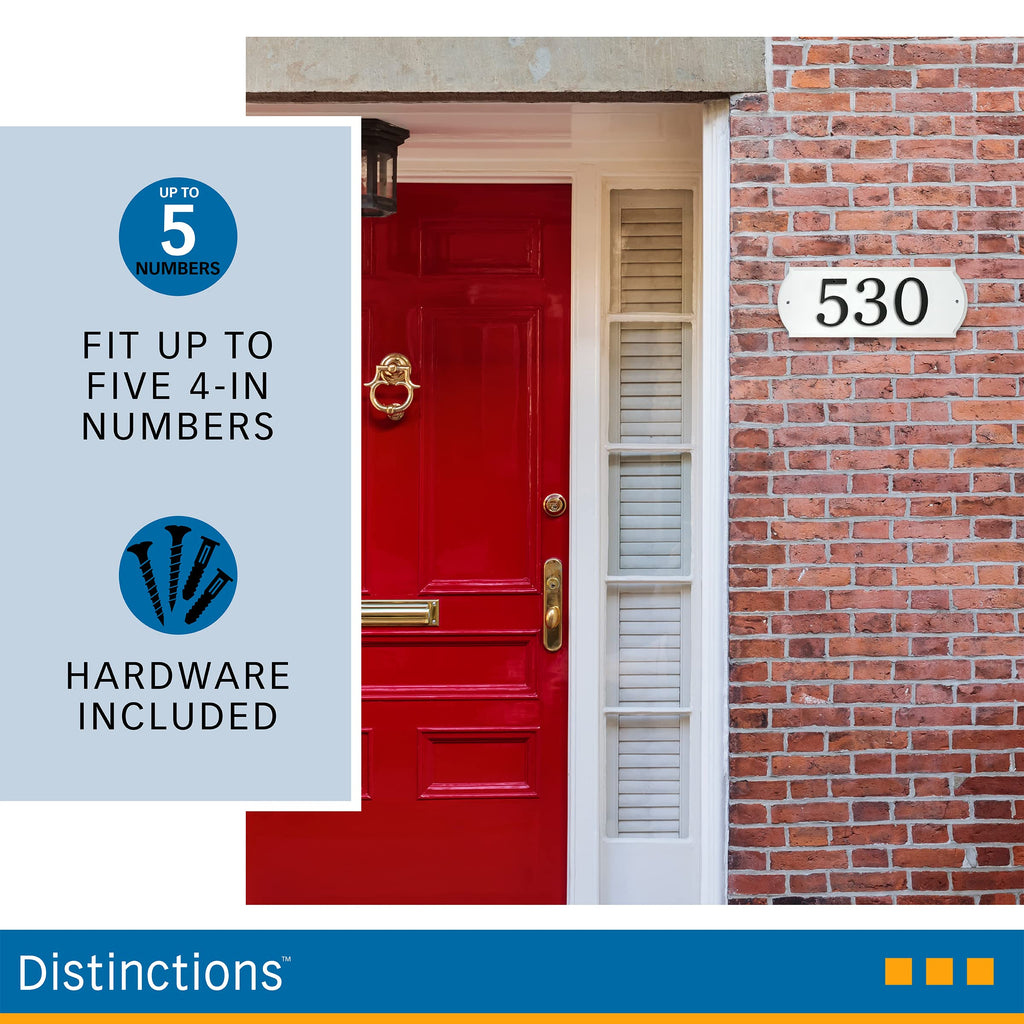 Paintable White Address Plaque for 4-Inch Numbers, 6 x 16 Inch